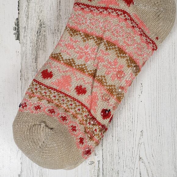 NWT Mari Clare Sherpa Lined Knit Winter Holiday Design No-Slip Slipper Socks - Picture 2 of 7